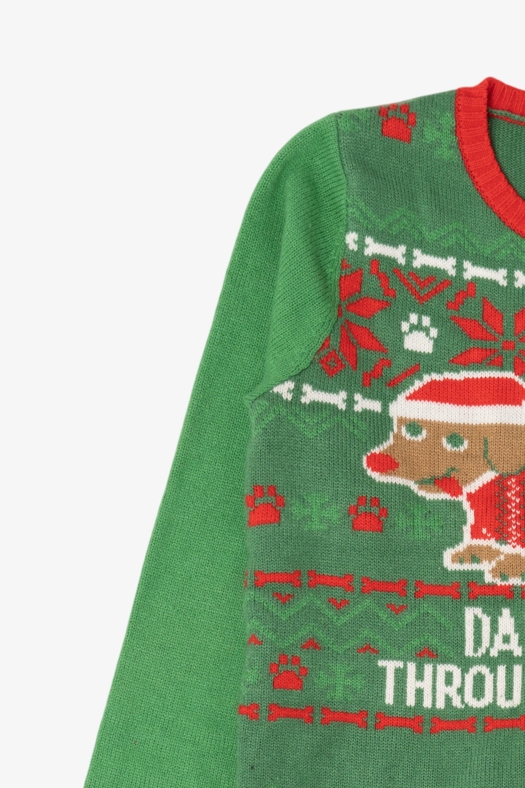 Green Norther Pole "Dachshund Through The Snow" Ugly Christmas Pullover (2010s)