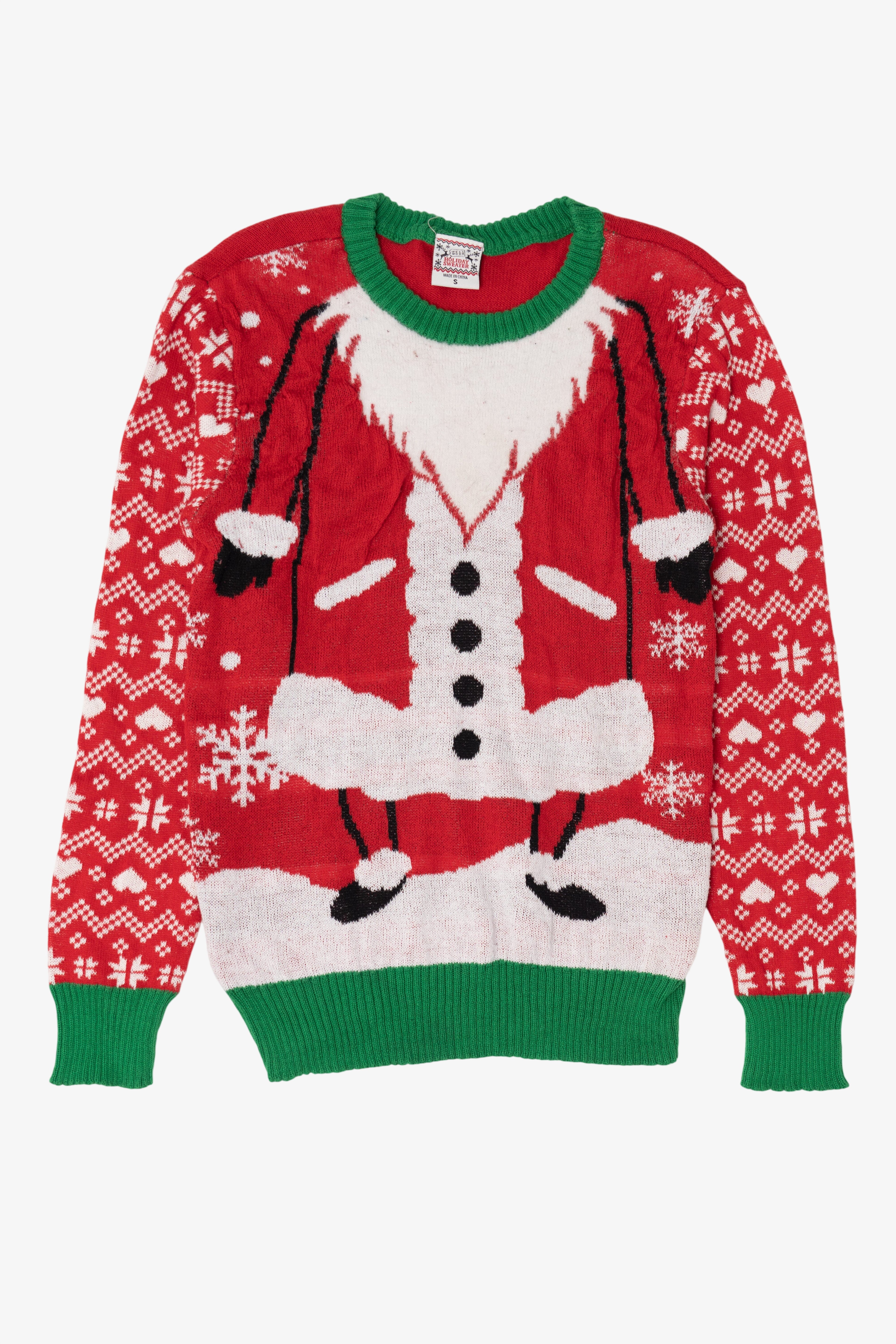 Red Holiday Sweater Santa Ugly Christmas Pullover (2010s)