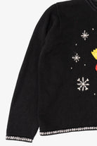Vintage Black Karen Scott Snowmen Ugly Christmas Pullover (1990s)