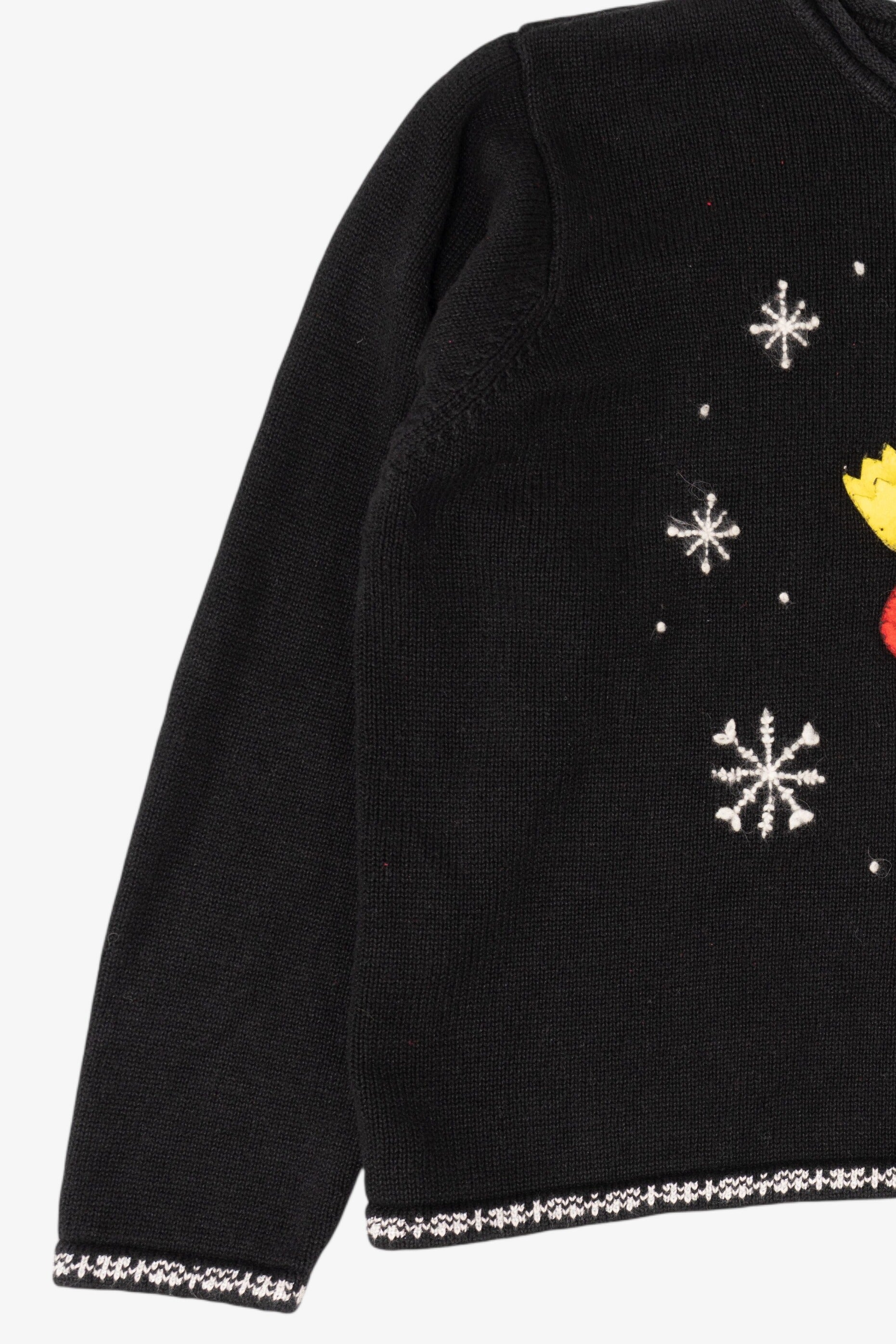 Vintage Black Karen Scott Snowmen Ugly Christmas Pullover (1990s)
