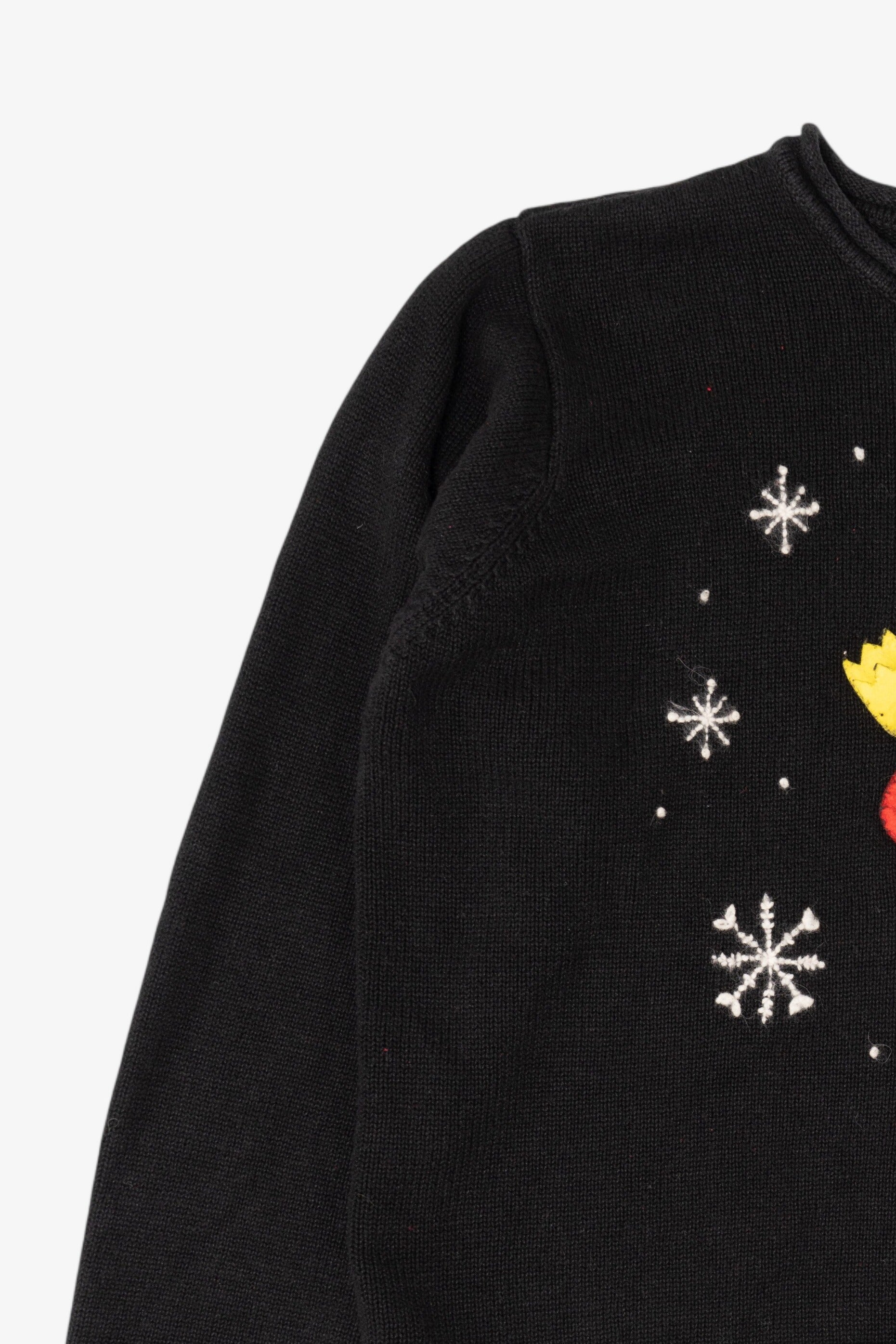 Vintage Black Karen Scott Snowmen Ugly Christmas Pullover (1990s)