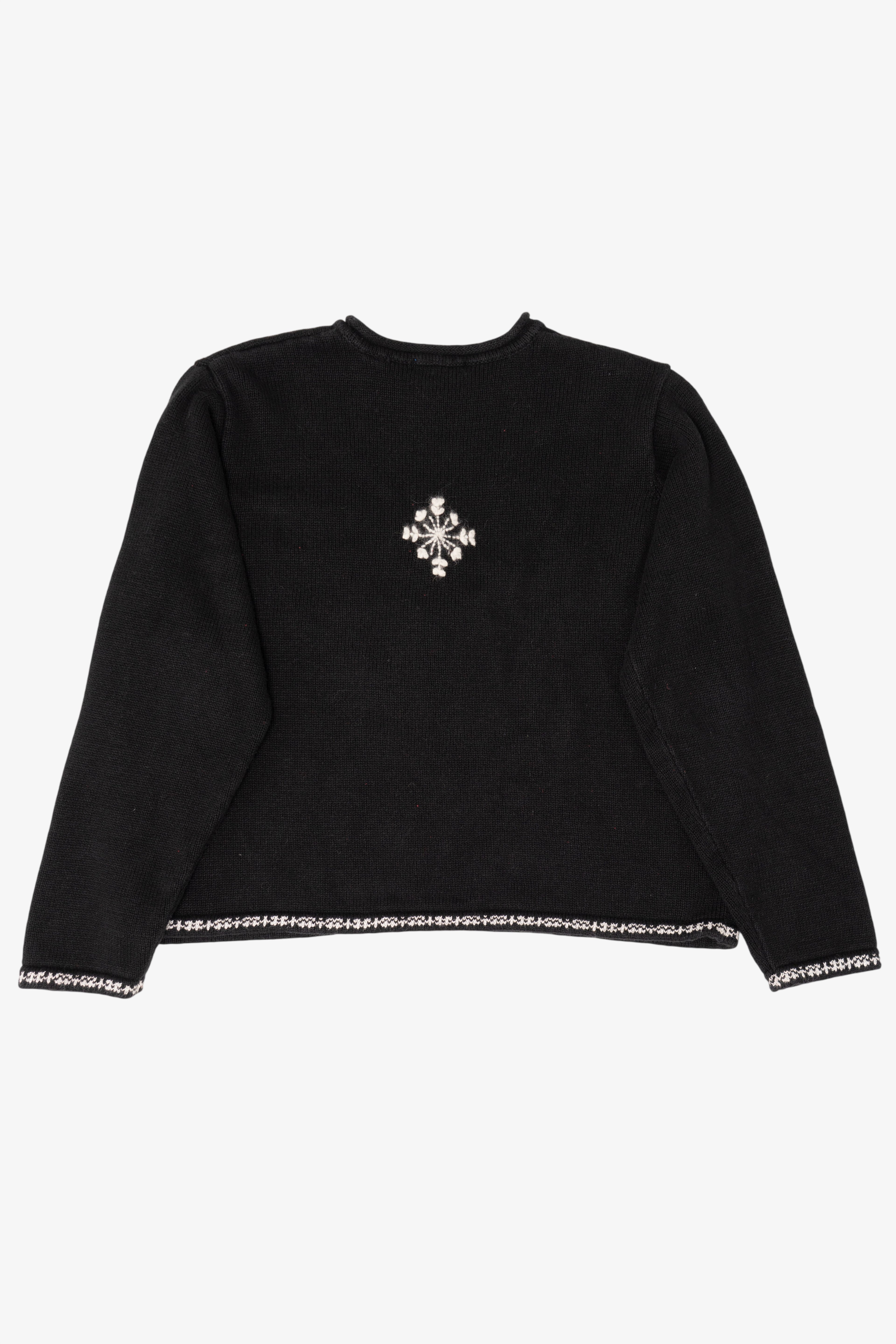 Vintage Black Karen Scott Snowmen Ugly Christmas Pullover (1990s)