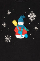 Vintage Black Karen Scott Snowmen Ugly Christmas Pullover (1990s)
