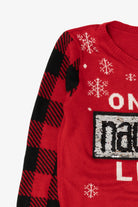 Red "I'm On The Naughty/Nice List" Ugly Christmas Pullover (2010s)