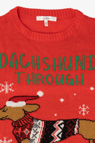 Red Belle Du Jour "Dachshund Through The Snow" Ugly Christmas Pullover (2010s)