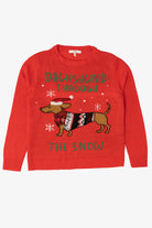 Red Belle Du Jour "Dachshund Through The Snow" Ugly Christmas Pullover (2010s)