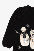 Vintage Black Susan Bristol Snowmen Ugly Christmas Pullover (2000s)