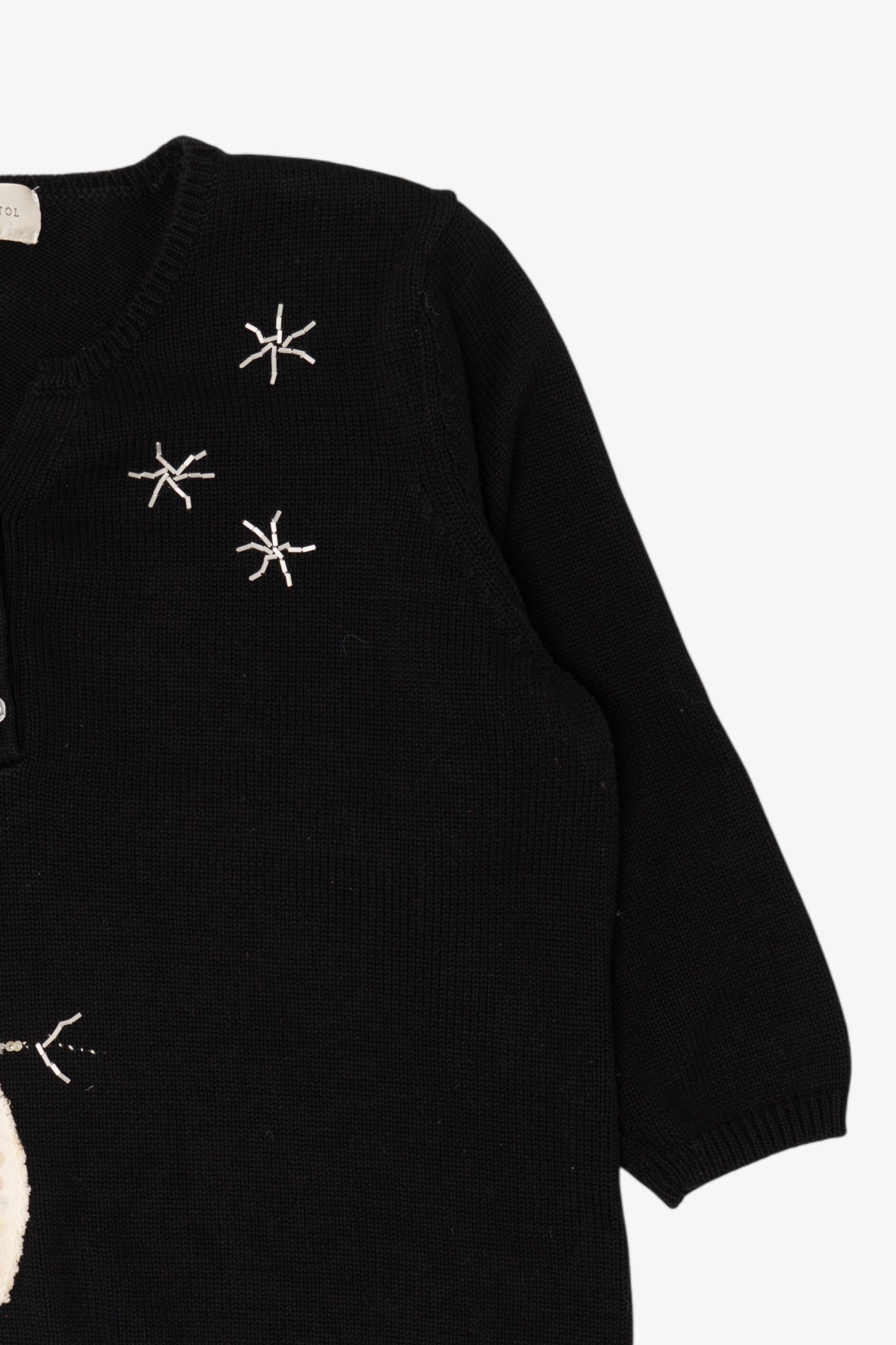 Vintage Black Susan Bristol Snowmen Ugly Christmas Pullover (2000s)