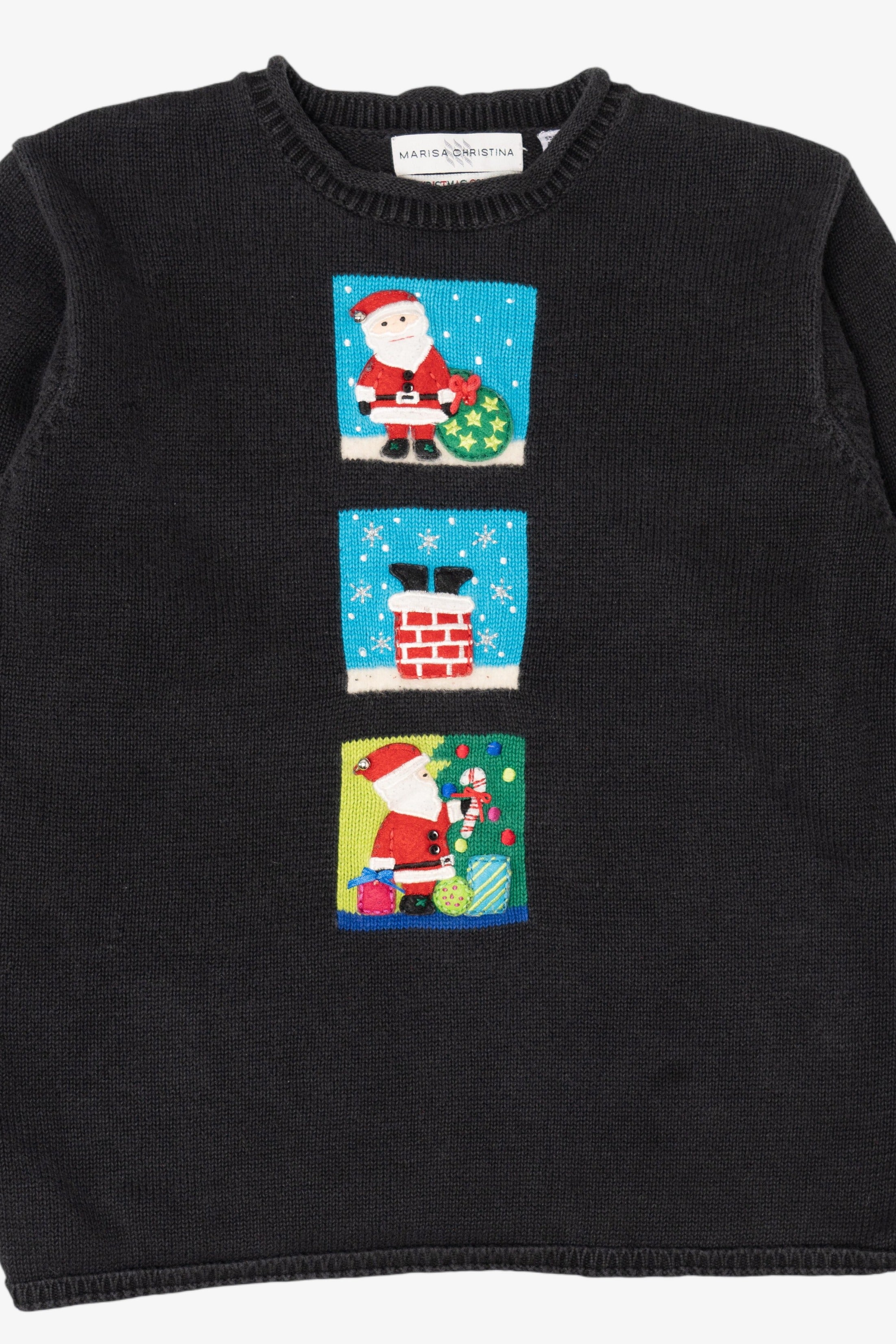 Vintage Black Marisa Christina Santa Ugly Christmas Pullover (2000s)