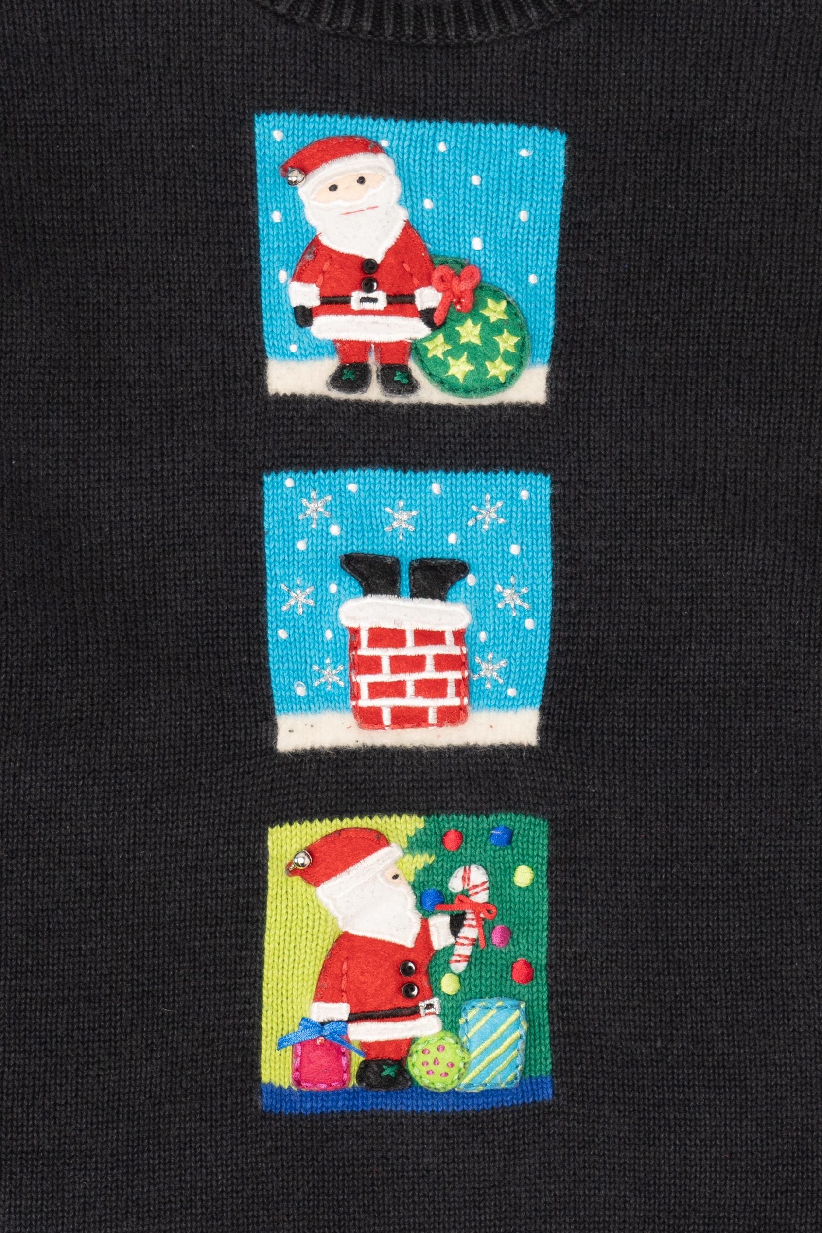 Vintage Black Marisa Christina Santa Ugly Christmas Pullover (2000s)