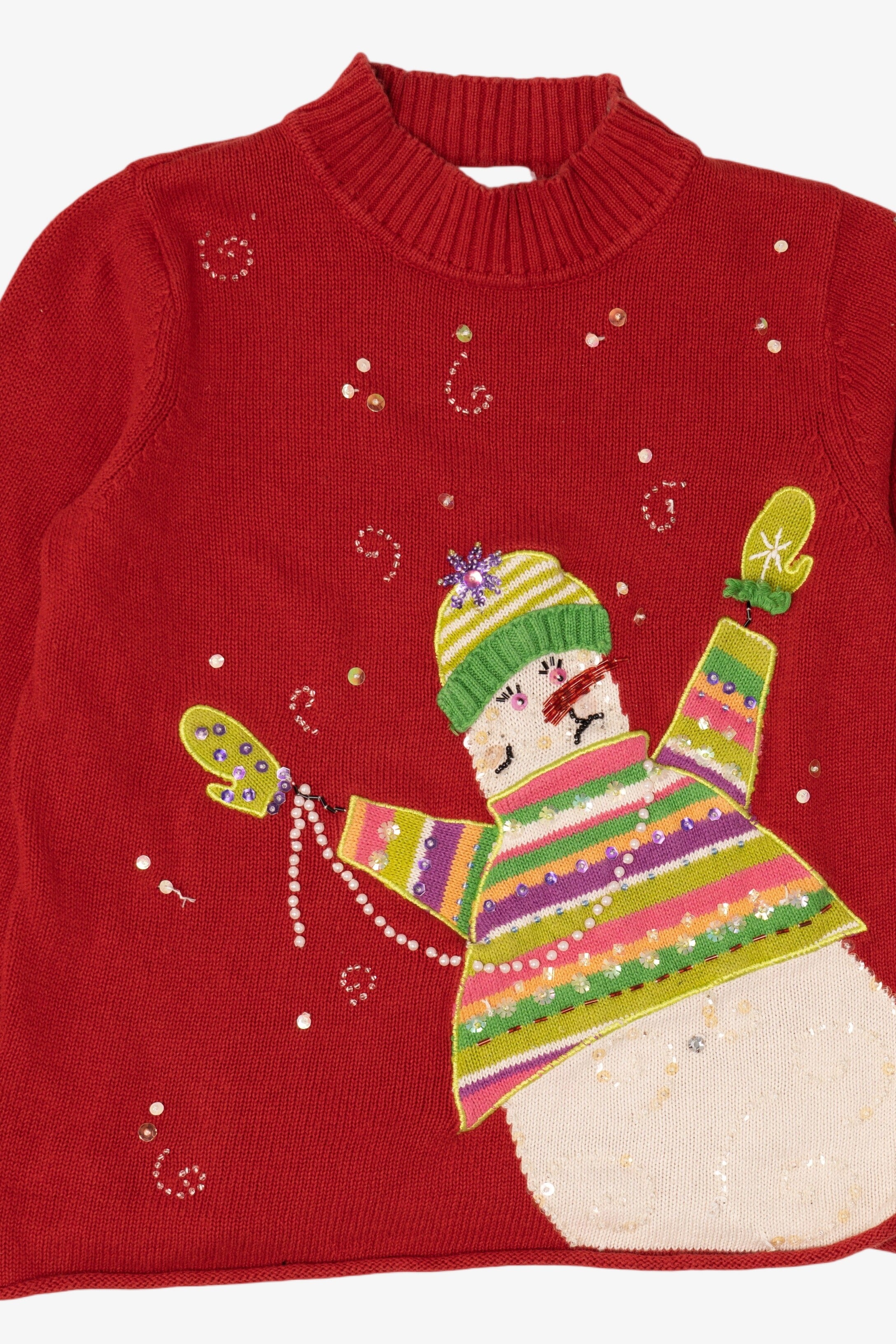 Vintage Red Susan Bristol Snowmen Ugly Christmas Pullover (2000s)