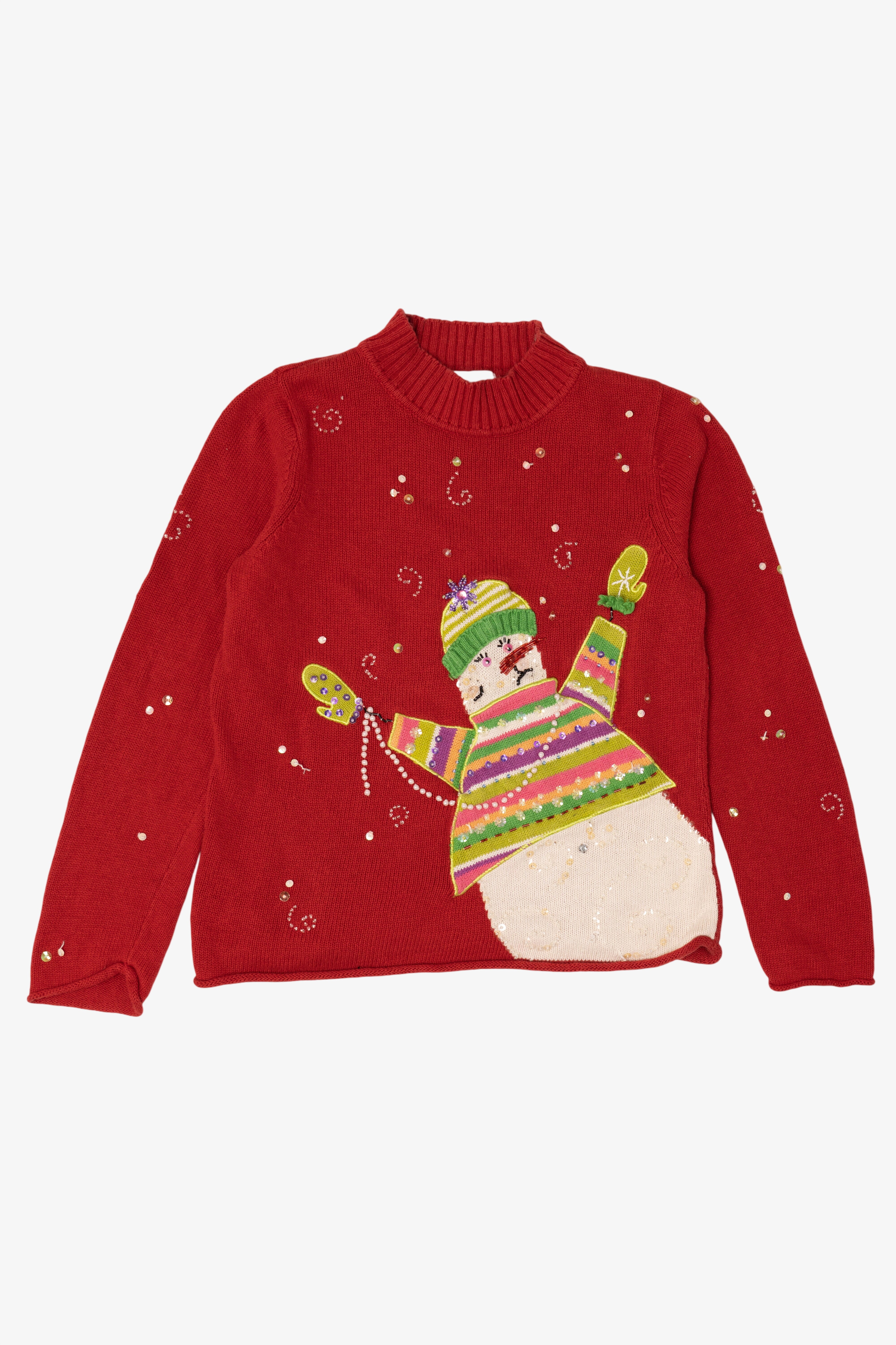 Vintage Red Susan Bristol Snowmen Ugly Christmas Pullover (2000s)