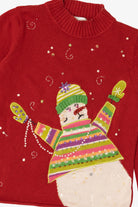 Vintage Red Susan Bristol Snowmen Ugly Christmas Pullover (2000s)