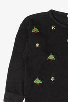 Vintage Black Victoria Jones Trees Ugly Christmas Pullover (1990s)