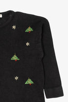 Vintage Black Victoria Jones Trees Ugly Christmas Pullover (1990s)