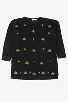 Vintage Black Victoria Jones Trees Ugly Christmas Pullover (1990s)