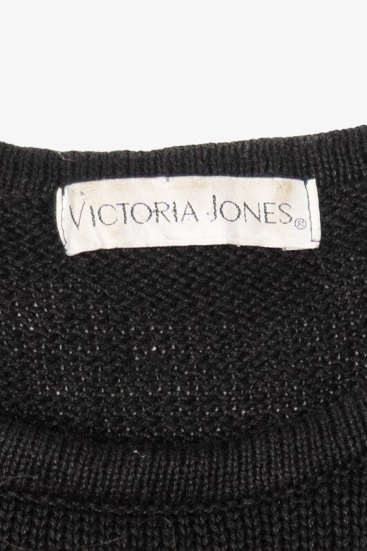 Vintage Black Victoria Jones Trees Ugly Christmas Pullover (1990s)