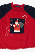 Vintage Red Karen Scott America Santa Ugly Christmas Pullover (1990s)