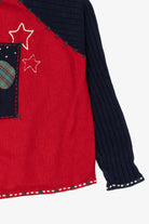 Vintage Red Karen Scott America Santa Ugly Christmas Pullover (1990s)