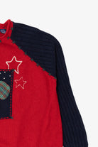 Vintage Red Karen Scott America Santa Ugly Christmas Pullover (1990s)