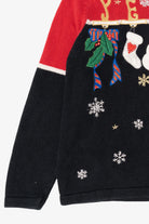 Vintage Black "Peace" Stockings Ugly Christmas Pullover (2000s)