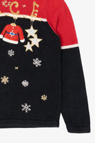 Vintage Black "Peace" Stockings Ugly Christmas Pullover (2000s)