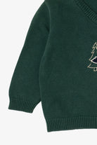 Vintage Kids Dark Green Arrow Bear Ugly Christmas Pullover (1990s)