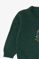 Vintage Kids Dark Green Arrow Bear Ugly Christmas Pullover (1990s)