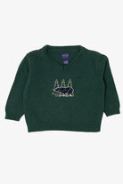 Vintage Kids Dark Green Arrow Bear Ugly Christmas Pullover (1990s)