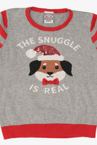 Gray "The Snuggle Is Real" Dogs Ugly Christmas Pullover (2010s)
