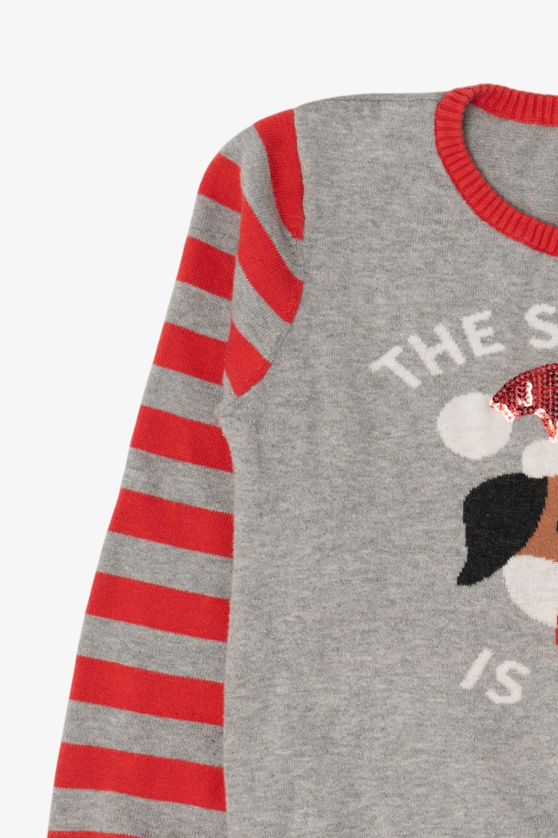 Gray "The Snuggle Is Real" Dogs Ugly Christmas Pullover (2010s)