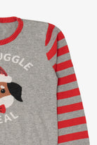 Gray "The Snuggle Is Real" Dogs Ugly Christmas Pullover (2010s)