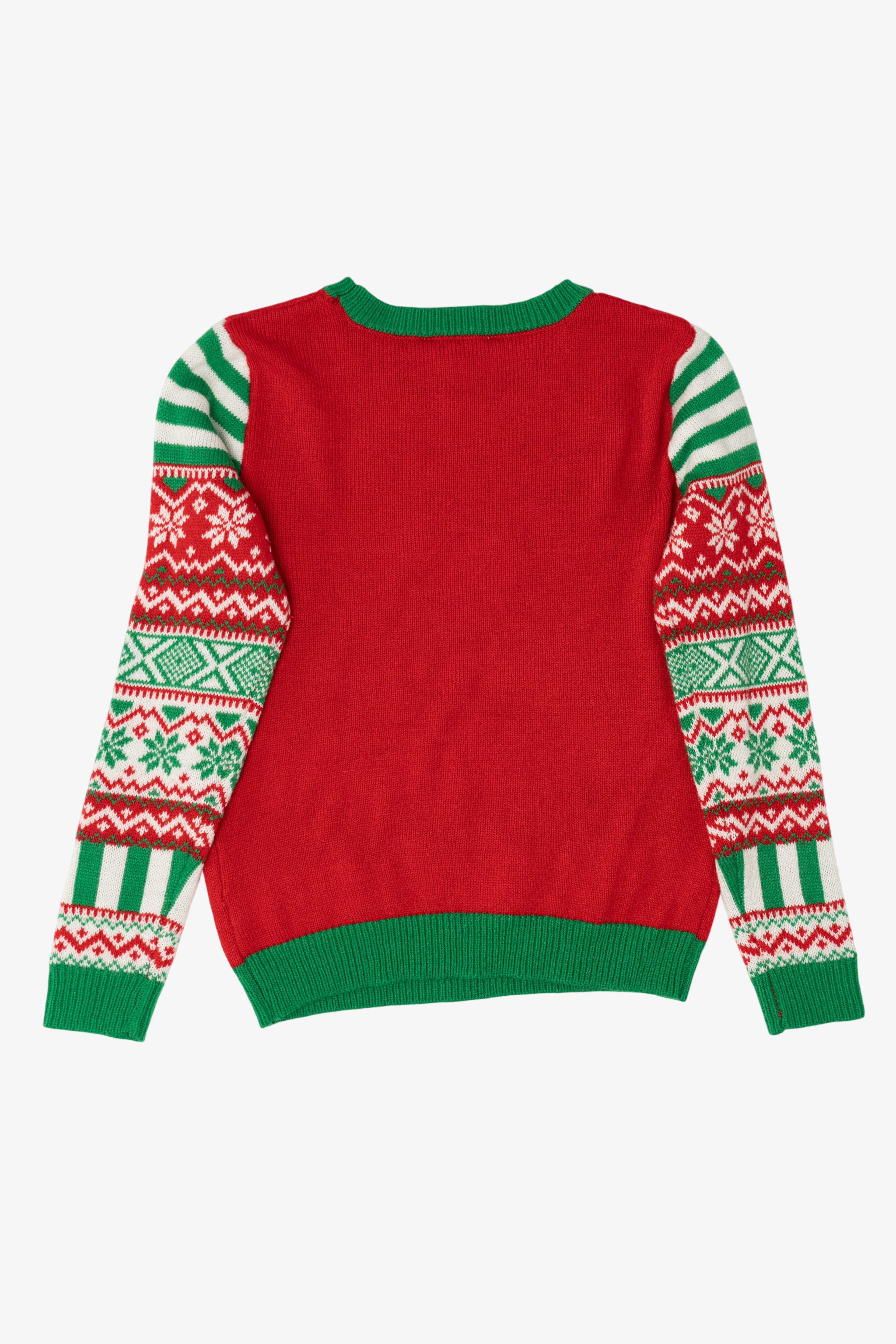 Red "Too Cute To Be Naughty" Reindeer Ugly Christmas Pullover (2010s)