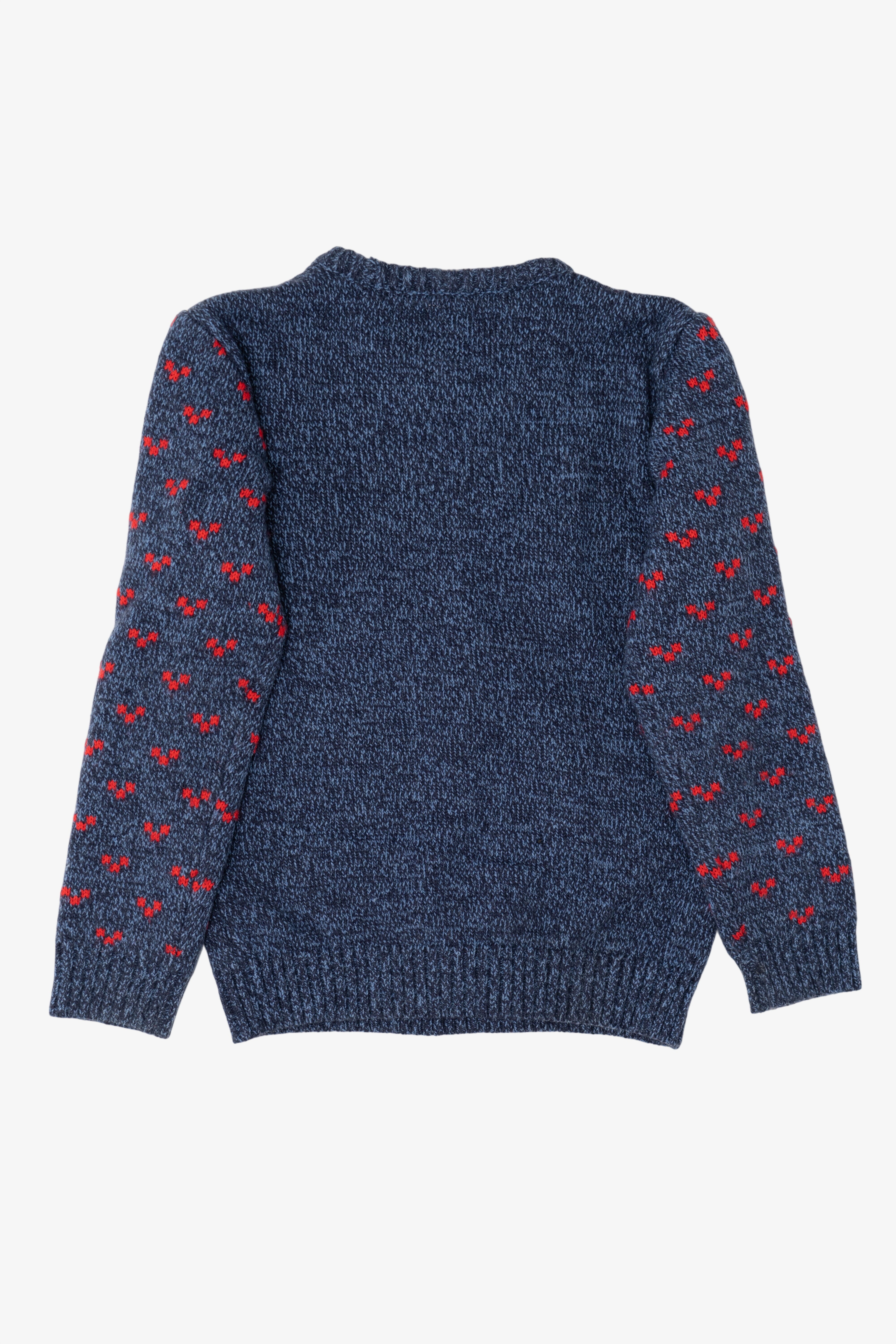 Kids Navy Blue Reindeer With Carrot Ugly Christmas Pullover (2010s)