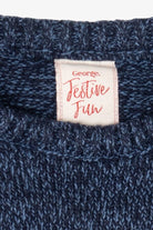 Kids Navy Blue Reindeer With Carrot Ugly Christmas Pullover (2010s)