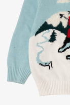 Kids Blue H&M Santa Skiing Ugly Christmas Pullover (2010s)