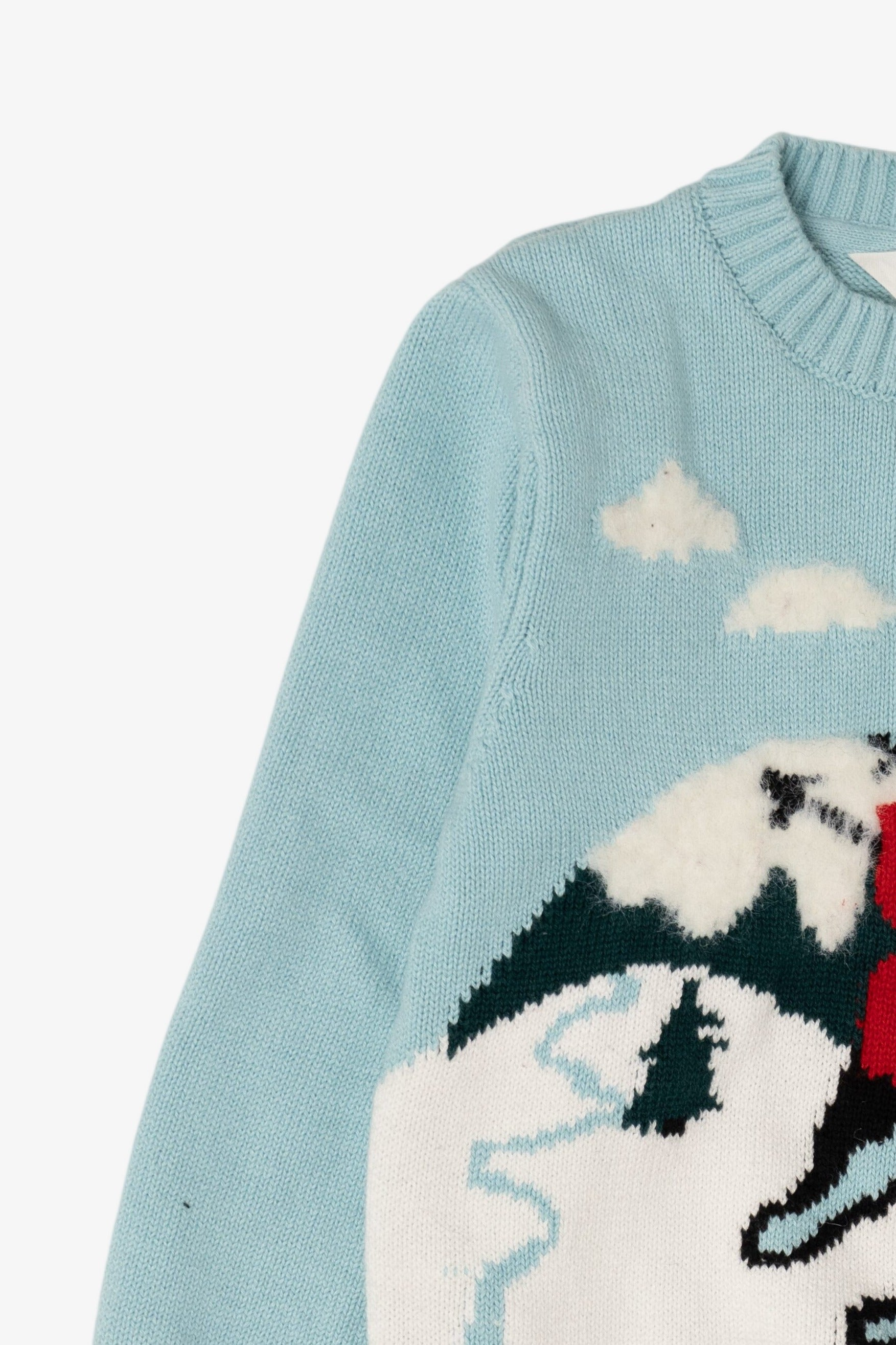 Kids Blue H&M Santa Skiing Ugly Christmas Pullover (2010s)