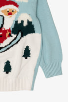 Kids Blue H&M Santa Skiing Ugly Christmas Pullover (2010s)
