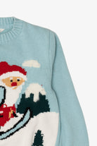 Kids Blue H&M Santa Skiing Ugly Christmas Pullover (2010s)