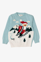 Kids Blue H&M Santa Skiing Ugly Christmas Pullover (2010s)