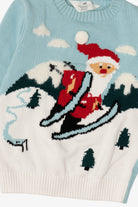 Kids Blue H&M Santa Skiing Ugly Christmas Pullover (2010s)