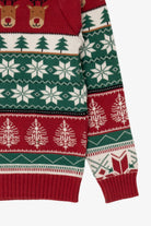 Kids Red Reindeer Pattern Ugly Christmas Pullover (2020s)