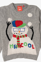 Kids Gray "Mr Cool" Snowmen Ugly Christmas Pullover (2010s)