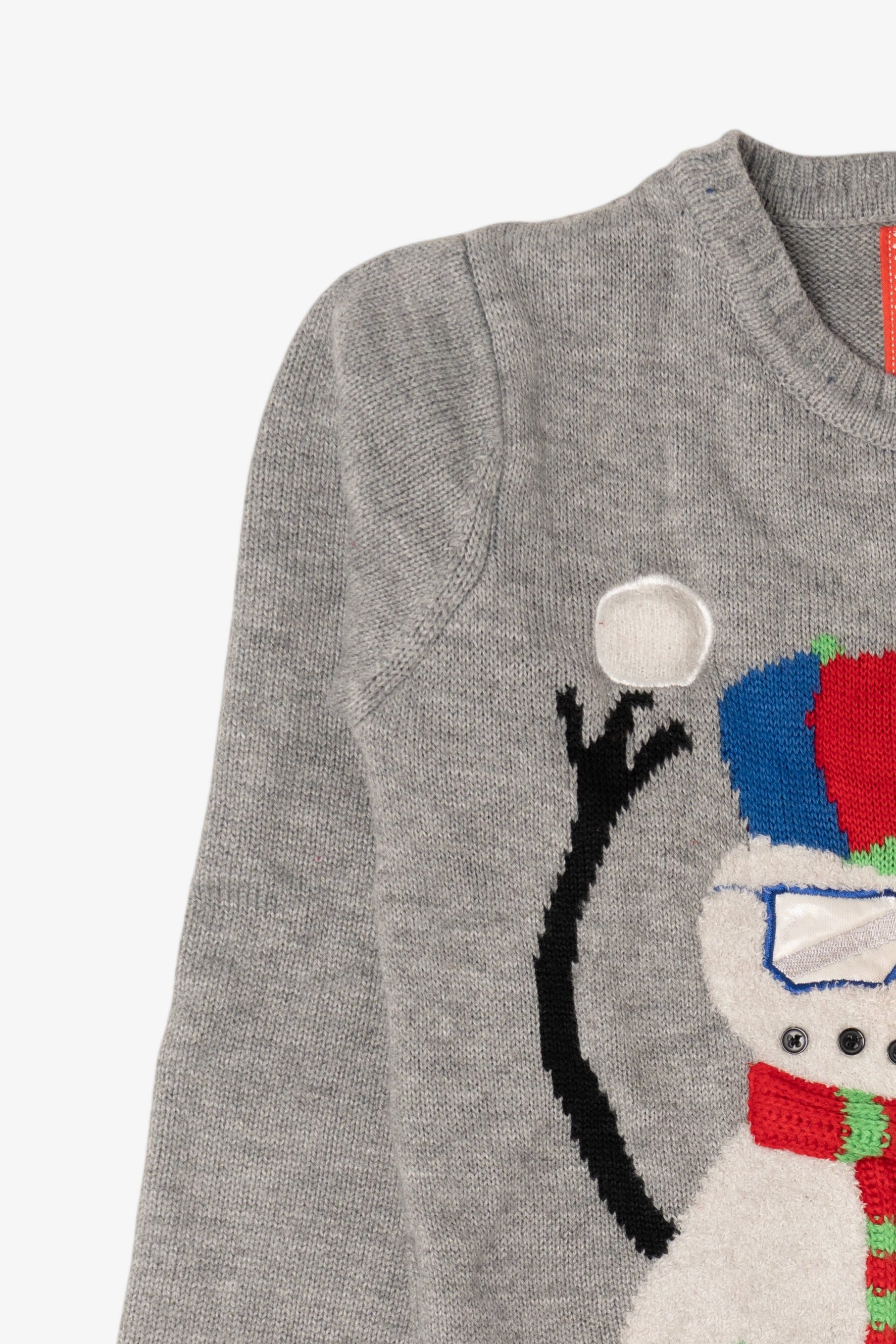 Kids Gray "Mr Cool" Snowmen Ugly Christmas Pullover (2010s)