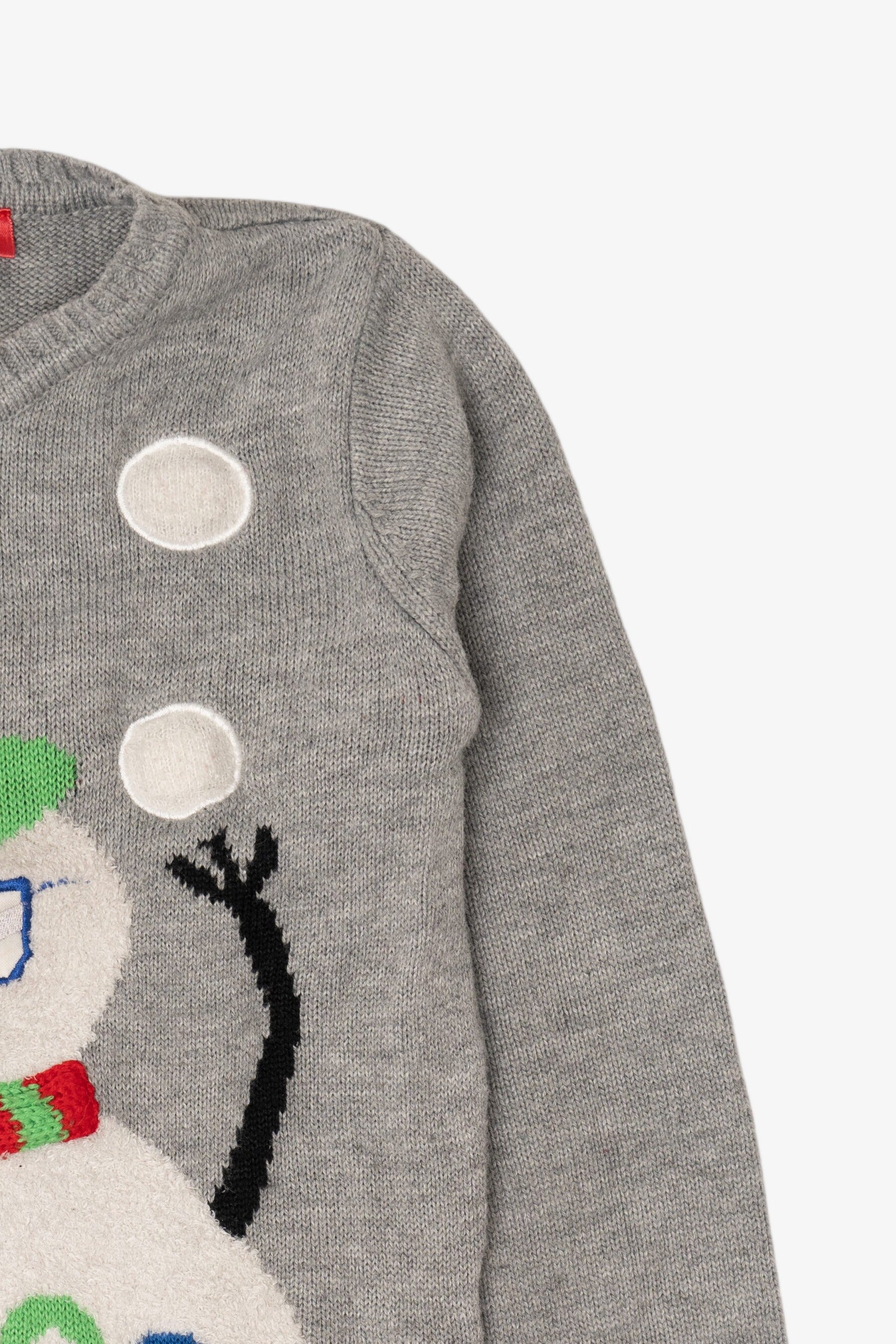 Kids Gray "Mr Cool" Snowmen Ugly Christmas Pullover (2010s)