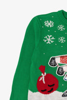 Kids Green "Santa Floss" Ugly Christmas Pullover (2010s)