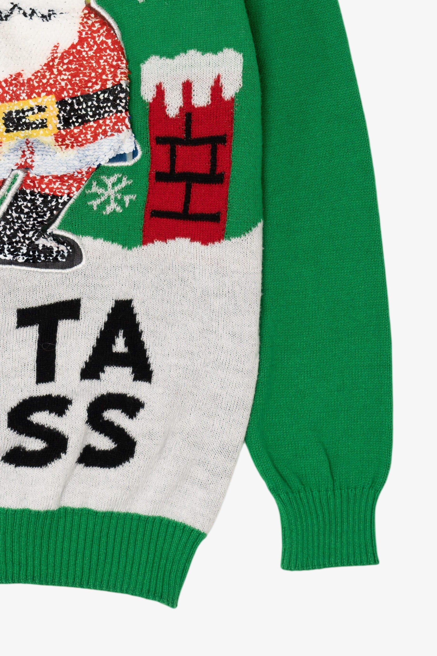 Kids Green "Santa Floss" Ugly Christmas Pullover (2010s)