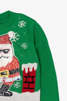 Kids Green "Santa Floss" Ugly Christmas Pullover (2010s)