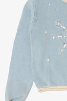 Kids Vintage Baby Blue Lydia Jane Snowflakes Ugly Christmas Pullover (1990s)