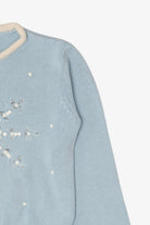 Kids Vintage Baby Blue Lydia Jane Snowflakes Ugly Christmas Pullover (1990s)